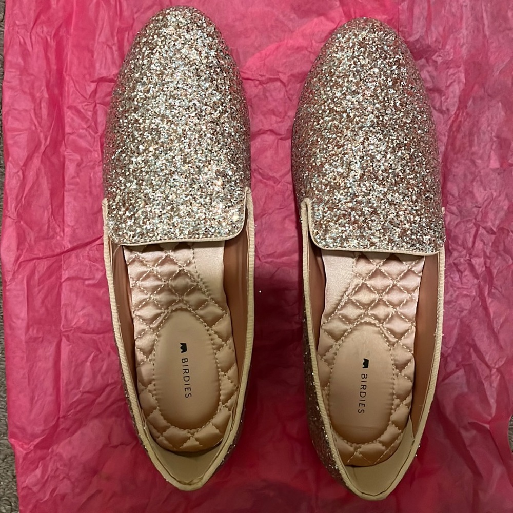 Birdies, Size 11, The Sterling Discoball glitter, NWOT